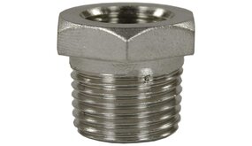 Reductie nippel, 1/8" IG - 1/4" AG, 500 bar Reductie nippel, 1/8" IG - 1/4" AG, 500 bar