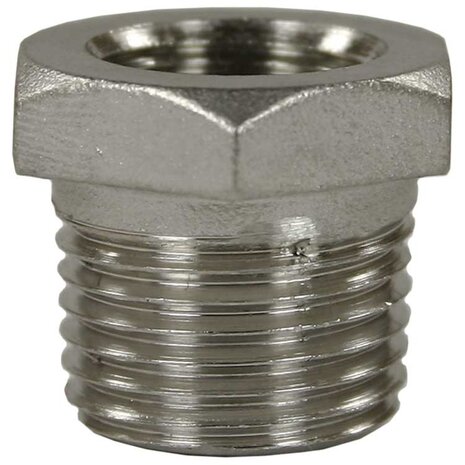 Reductie nippel, 1/8" IG - 1/4" AG, 500 bar Reductie nippel, 1/8" IG - 1/4" AG, 500 bar