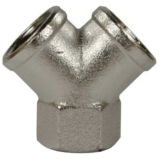 Y-stuk 3/8" IG messing vernikkeld