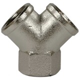 Y-stuk 1/4" IG messing vernikkeld
