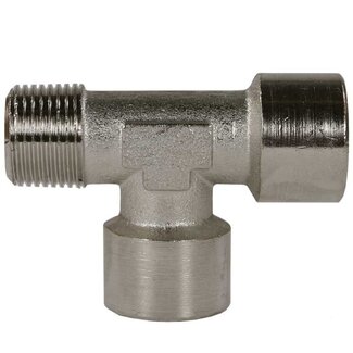 T-Stuk 1/2" IG-IG-AG Messing vernikkeld