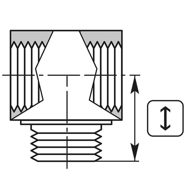 T-stuk 1/8 "IG-AG-IG messing, blok