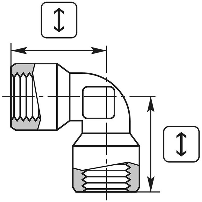 Bocht 1/4" IG messing