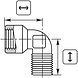 Bocht 1/2" IG-AG messing vernikkeld Bocht 1/2" IG-AG messing vernikkeld
