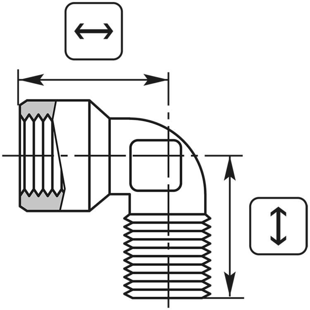 Bocht 3/8" IG-AG messing Bocht 3/8" IG-AG messing