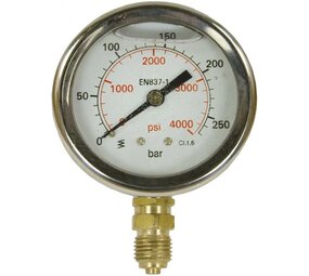 Manometer, 1/4" AG, 0 - 25 bar, 63 mm Manometer, 1/4" AG, 0 - 25 bar, 63 mm