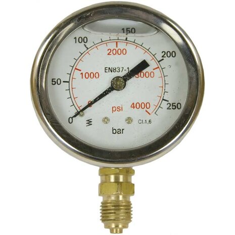 Manometer, 1/4" AG, 0 - 25 bar, 63 mm Manometer, 1/4" AG, 0 - 25 bar, 63 mm