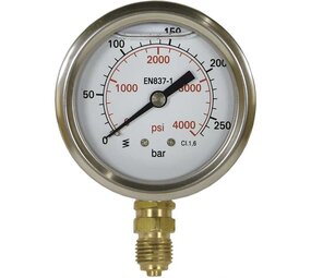 Manometer, 1/4" AG, 0 - 600 bar, 63 mm Manometer, 1/4" AG, 0 - 600 bar, 63 mm
