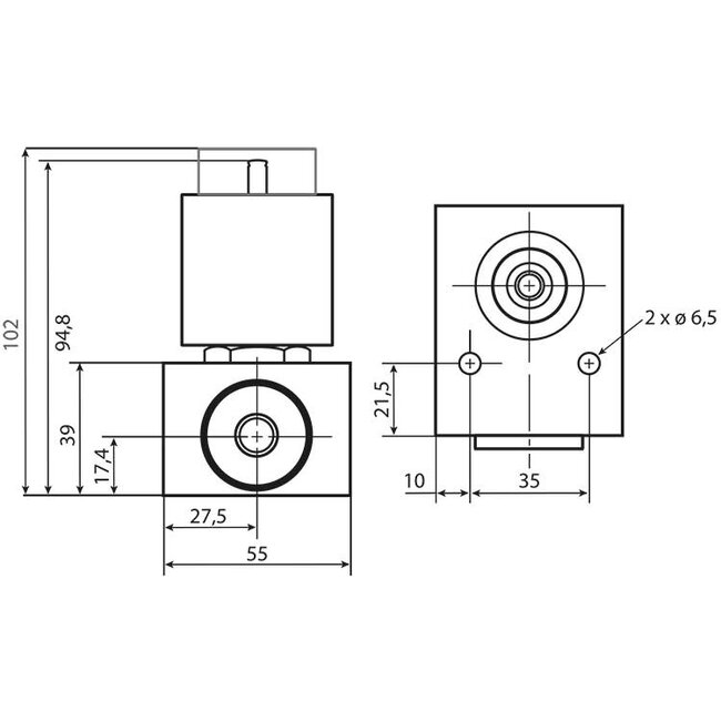 Magneetventiel Danfoss VDHT, 160 bar, 3/8" IG
