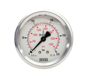 Manometer WIKA, 1/4" AG, 0 - 250 bar, 63 mm Manometer WIKA, 1/4" AG, 0 - 250 bar, 63 mm
