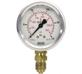 Manometer WIKA, 1/4" AG, 0 - 400 bar, 50 mm Manometer WIKA, 1/4" AG, 0 - 400 bar, 50 mm
