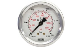 Manometer WIKA, 1/4" AG, 0 - 400 bar, 63 mm Manometer WIKA, 1/4" AG, 0 - 400 bar, 63 mm