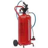 Schuimer, RVS, 24 liter, rood gelakt