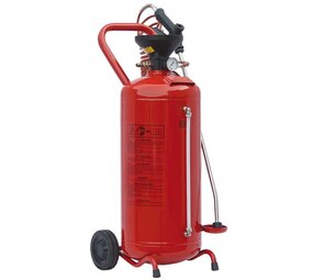 Schuimer, RVS, 50 liter, rood gelakt