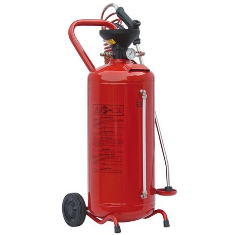 Schuimer, RVS, 50 liter, rood gelakt Schuimer, RVS, 50 liter, rood gelakt