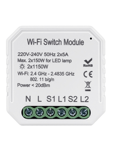 DCU CONTROL WIFI SWITCH - 1 POORT (VOOR ELEKTRISCHE APPARATEN EN LED)