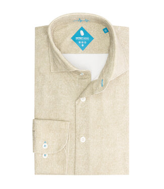 District Indigo District Indigo Performance Shirt Herringbone Beige