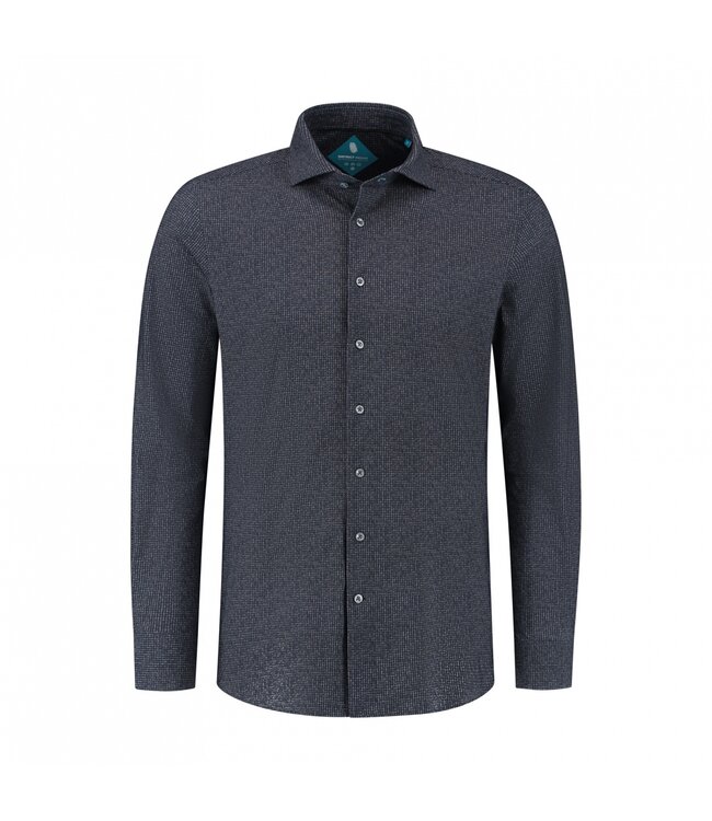 District Indigo Performance Shirt Pied De Poule Navy
