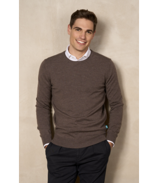 District Indigo Crewneck Pullover Merino Stretch Taupe