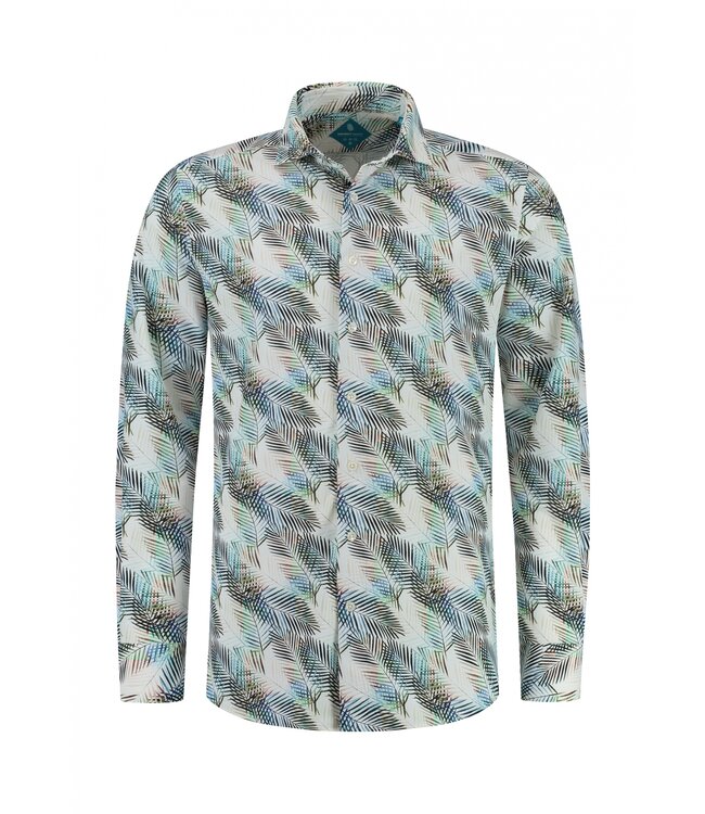 District Indigo Pique Performance Shirt Print
