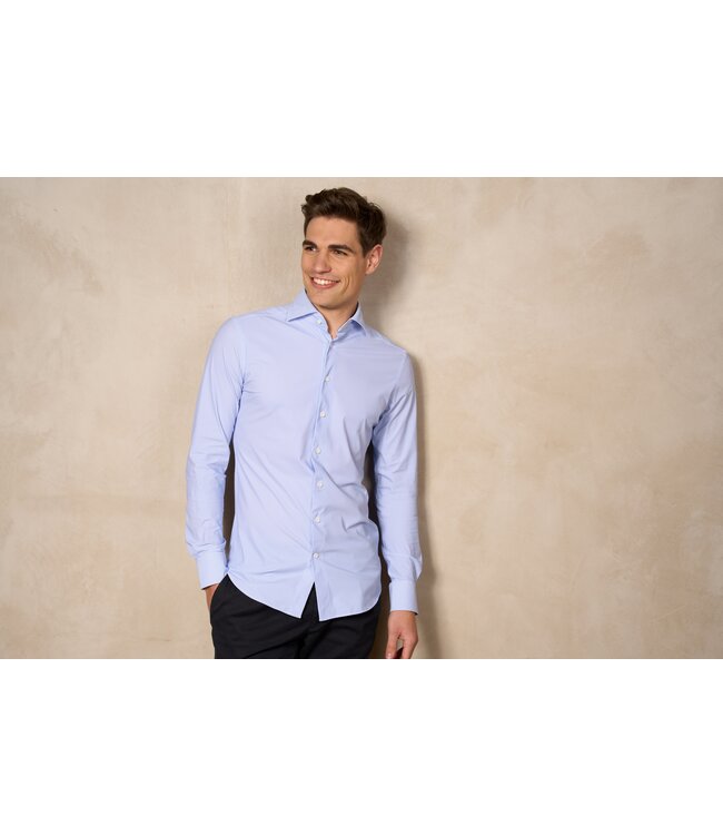 District Indigo District Indigo Overhemd Performance Diagonal Light Blue