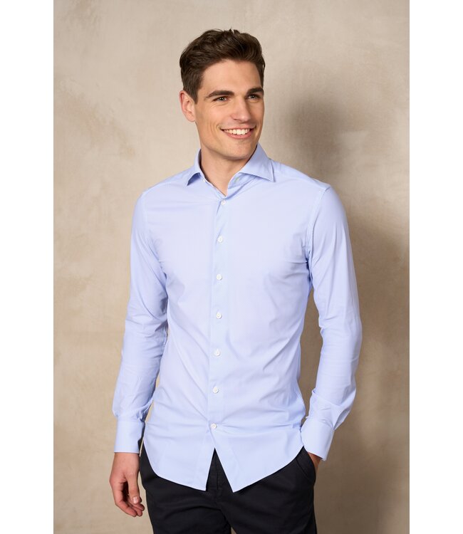 District Indigo District Indigo Overhemd Performance Diagonal Light Blue