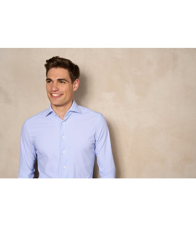 District Indigo District Indigo Overhemd Performance Diagonal Light Blue