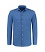 District Indigo Overhemd Performance Print on Pique Hell Blue