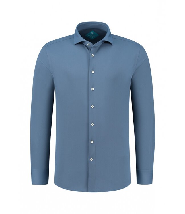 District Indigo District Indigo Overhemd Pique Performance Steel Blue