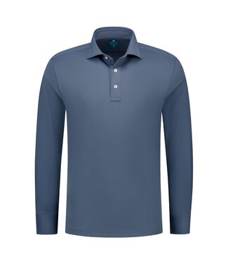 District Indigo District Indigo Pique Performance Polo LS Steel Blue