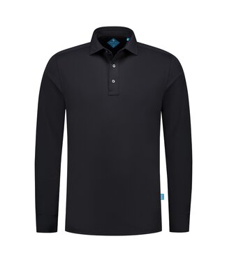 District Indigo District Indigo Pique Performance Polo LS Black
