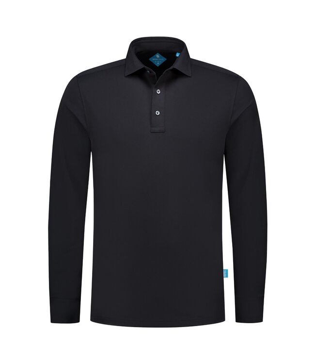 District Indigo District Indigo Pique Performance Polo LS Black