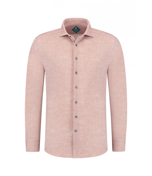 District Indigo District Indigo Overhemd Pique Performance Mel. Pink Roze