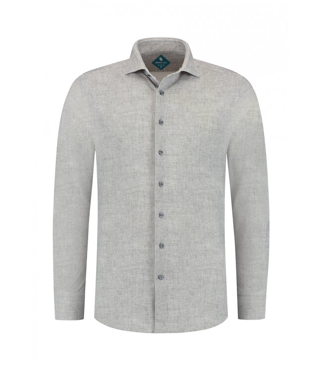 District Indigo District Indigo Overhemd Pique Performance Mel. Grey