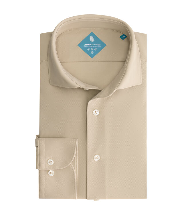 District Indigo District Indigo Pique Performance Shirt Sand (7.31.025.780 - 044)