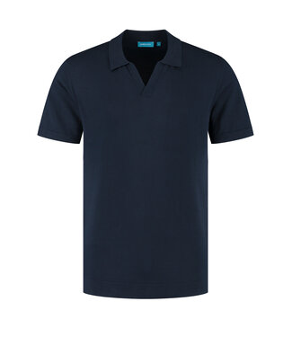 District Indigo Polo V-Shape 100% Cotton Navy