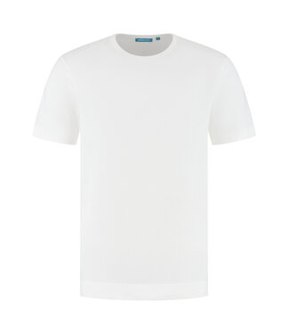 District Indigo T-shirt Crewneck 100% Cotton Off White