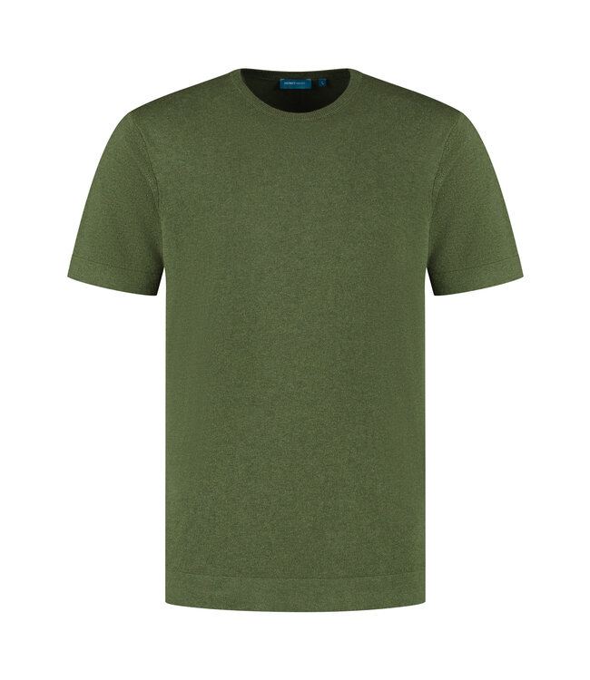 District Indigo T-shirt Crewneck 100% Cotton Dark Green