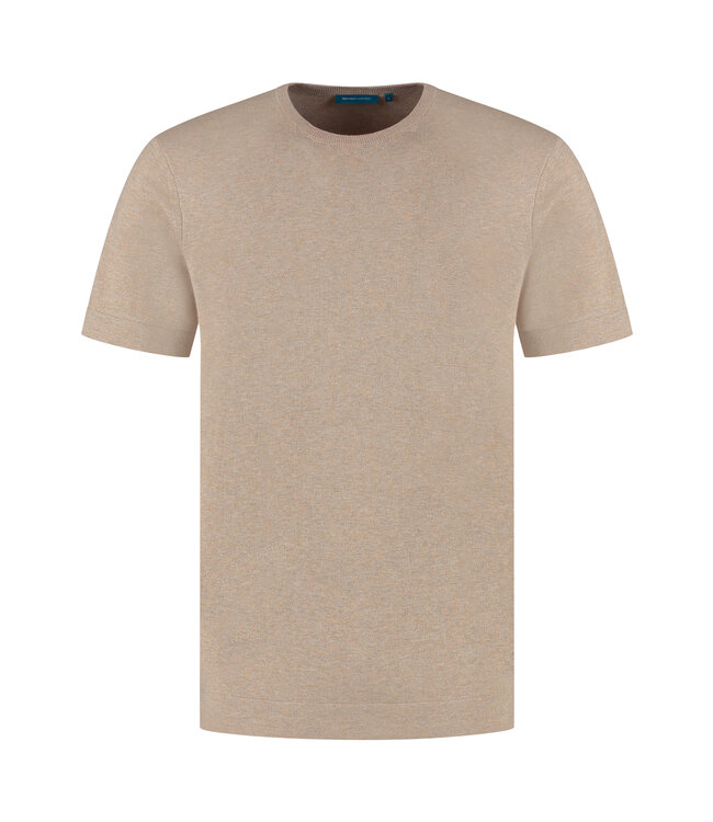 District Indigo T-shirt Crewneck 100% Cotton Sand