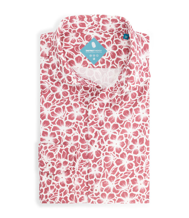 District Indigo District Indigo Pique Performance Shirt Print Multicolor