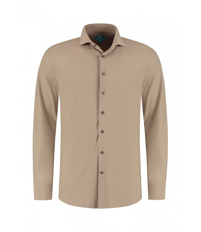 District Indigo District Indigo Pique Performance Shirt Mid Brown