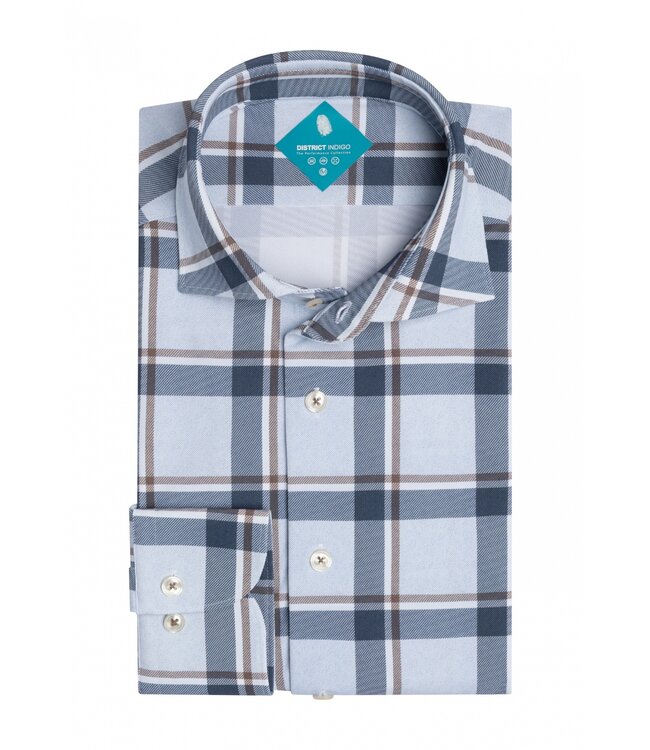 District Indigo Pique Performance Shirt Light Blue