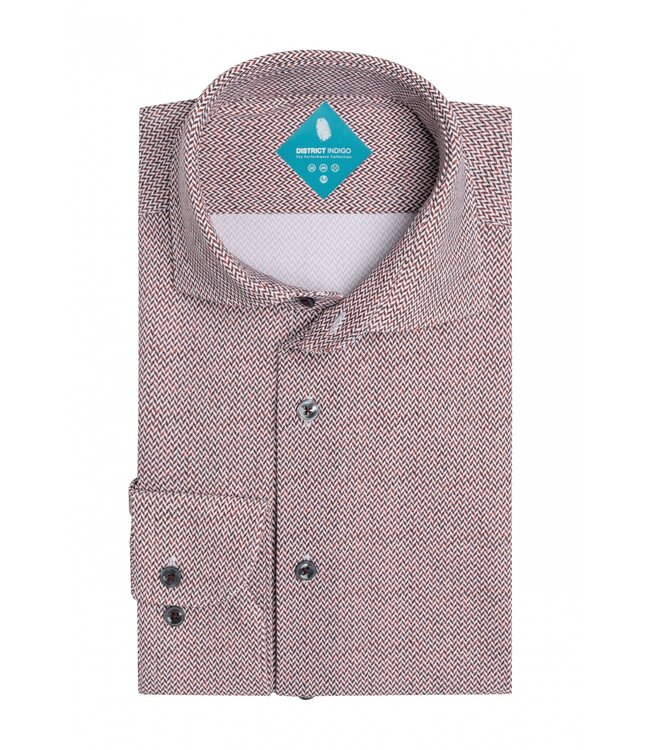 District Indigo District Indigo Pique Performance Shirt Bordeaux
