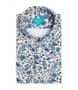 District Indigo Pique Performance Shirt Blauw