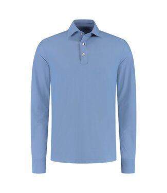 District Indigo Pique Performance Longsleeve Polo Blue