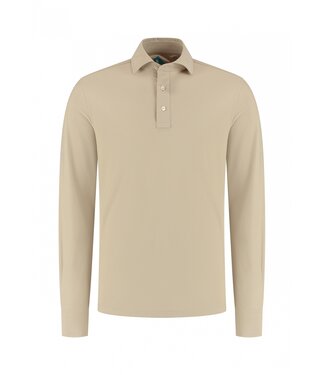 District Indigo Pique Performance Longsleeve Polo Sand