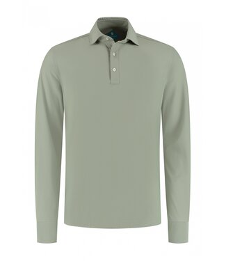 District Indigo District Indigo Pique Performance Longsleeve Polo Groen
