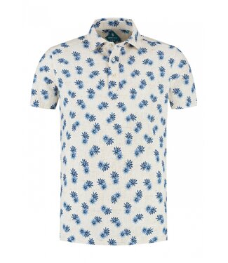 District Indigo Pique Performance Polo Print