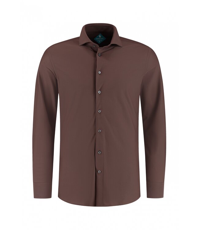 District Indigo District Indigo Pique Performance Shirt Dark Brown