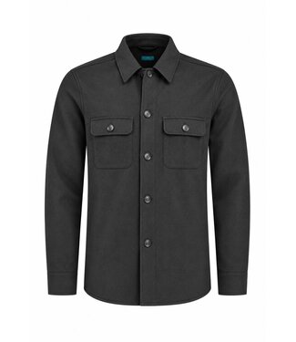 District Indigo Performance Overshirt Wool/Stretch Zwart
